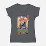 Kame Meowster-Womens-V-Neck-Tee-vp021