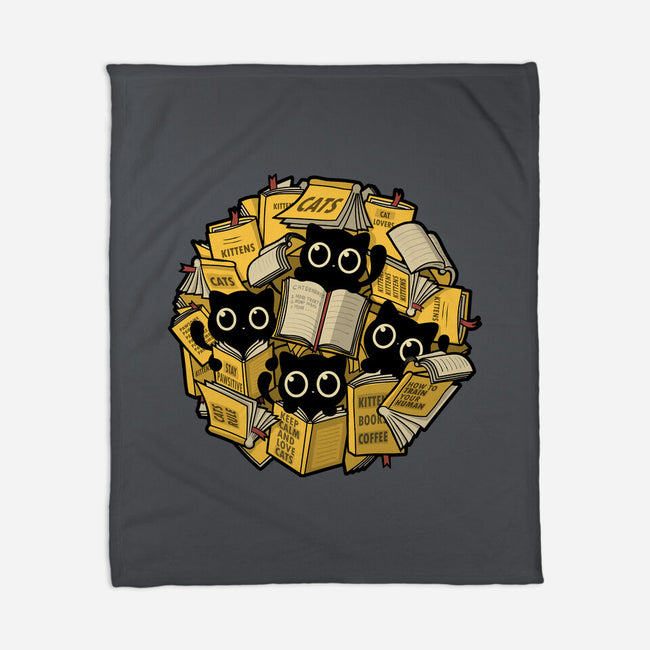 Books And Kittens-None-Fleece-Blanket-erion_designs