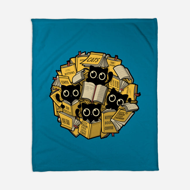 Books And Kittens-None-Fleece-Blanket-erion_designs