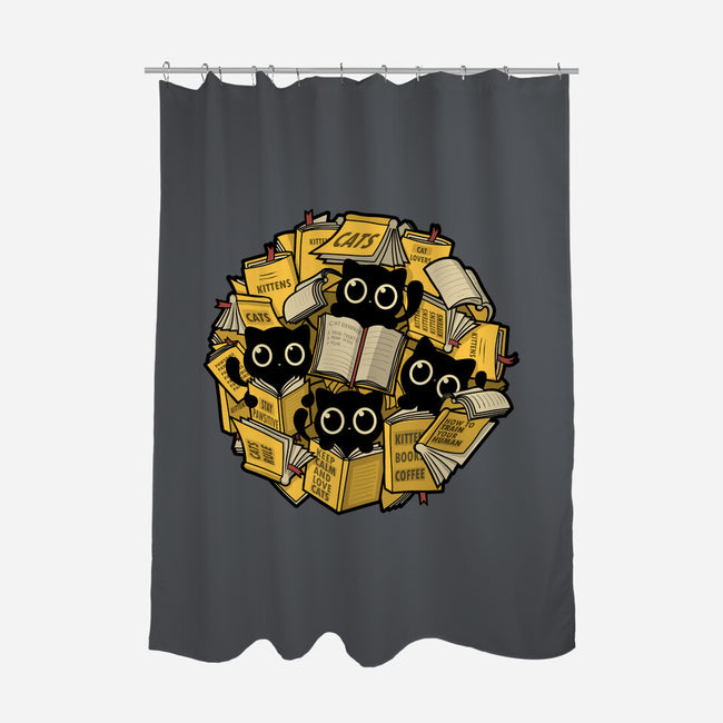 Books And Kittens-None-Polyester-Shower Curtain-erion_designs