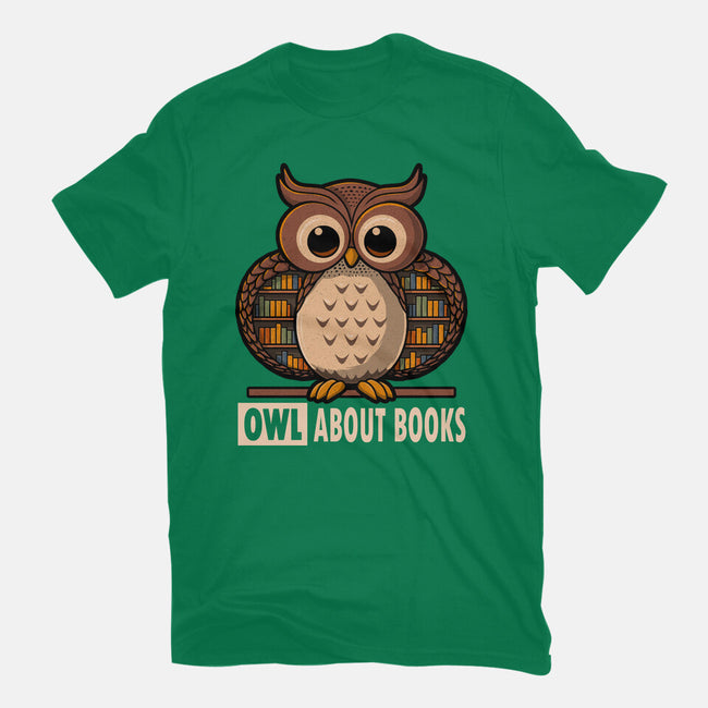 OWL About Books-Unisex-Basic-Tee-erion_designs