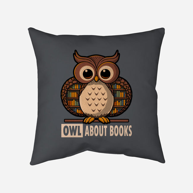 OWL About Books-None-Removable Cover-Throw Pillow-erion_designs