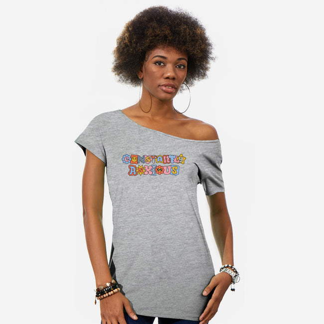 Constantly Anxious-Womens-Off Shoulder-Tee-eduely