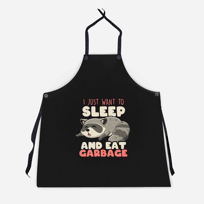 I Just Want To Sleep And Eat Garbage-Unisex-Kitchen-Apron-koalastudio