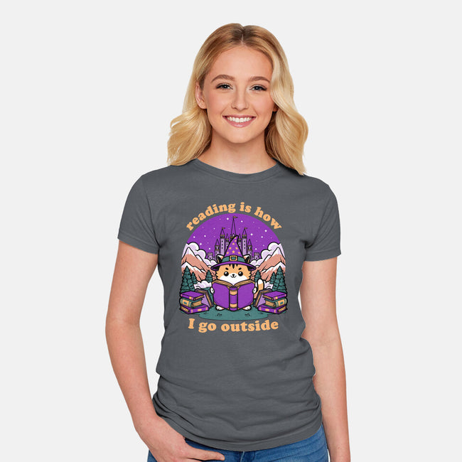 Magical Journey Cat-Womens-Fitted-Tee-Studio Mootant