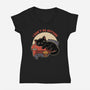 Lazy Gamer Cat-Womens-V-Neck-Tee-Studio Mootant