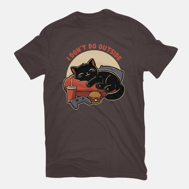 Lazy Gamer Cat-Womens-Basic-Tee-Studio Mootant