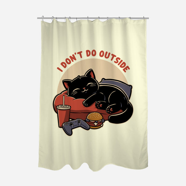 Lazy Gamer Cat-None-Polyester-Shower Curtain-Studio Mootant