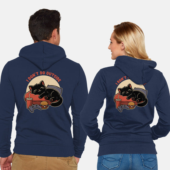 Lazy Gamer Cat-Unisex-Zip-Up-Sweatshirt-Studio Mootant