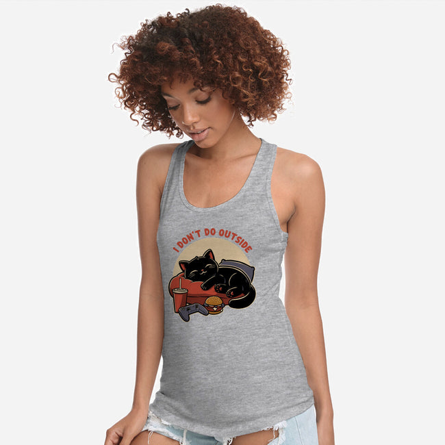 Lazy Gamer Cat-Womens-Racerback-Tank-Studio Mootant