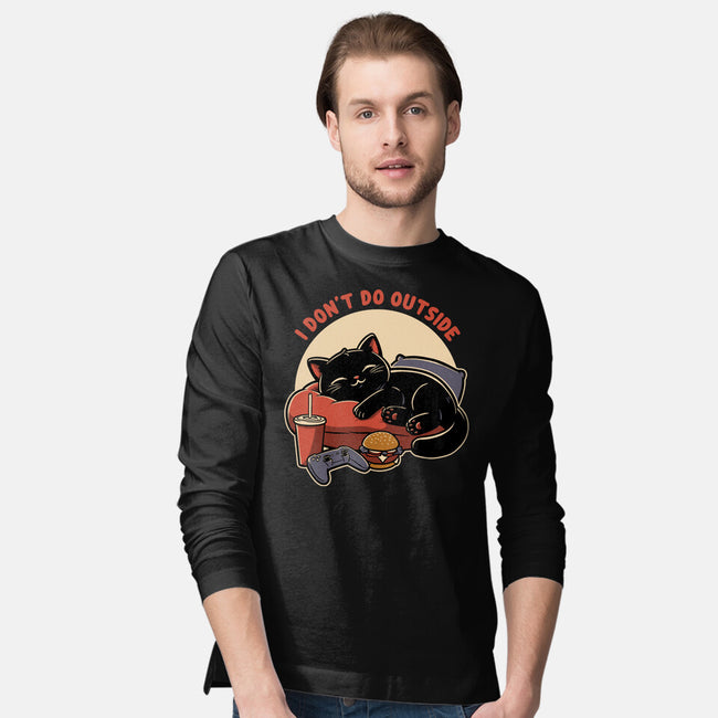 Lazy Gamer Cat-Mens-Long Sleeved-Tee-Studio Mootant