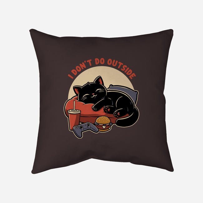 Lazy Gamer Cat-None-Removable Cover-Throw Pillow-Studio Mootant