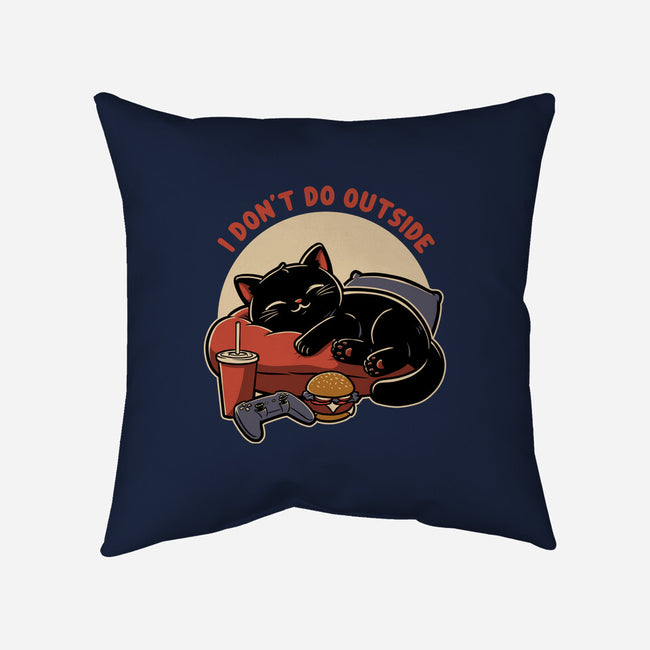 Lazy Gamer Cat-None-Removable Cover-Throw Pillow-Studio Mootant