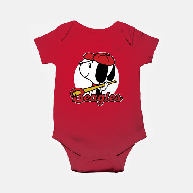 Comic Beagle Baseball-Baby-Basic-Onesie-Studio Mootant