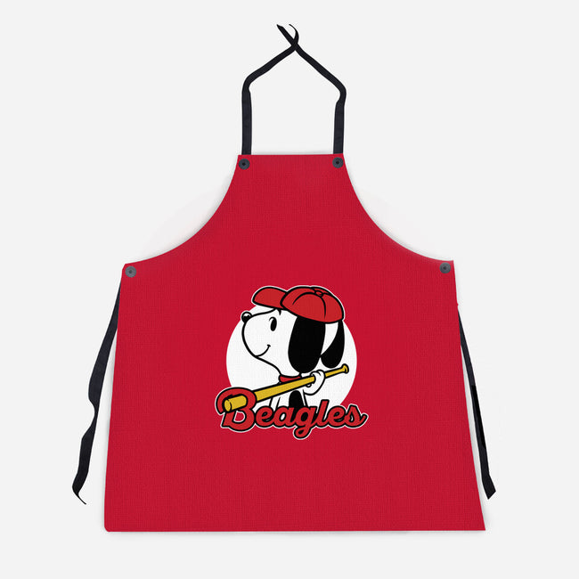 Comic Beagle Baseball-Unisex-Kitchen-Apron-Studio Mootant