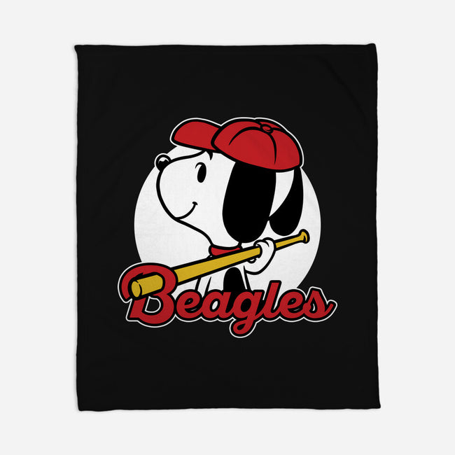 Comic Beagle Baseball-None-Fleece-Blanket-Studio Mootant