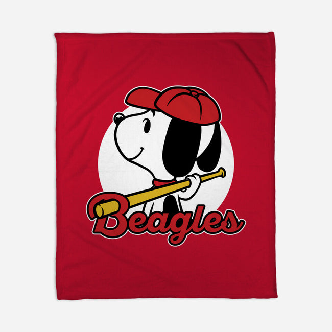 Comic Beagle Baseball-None-Fleece-Blanket-Studio Mootant