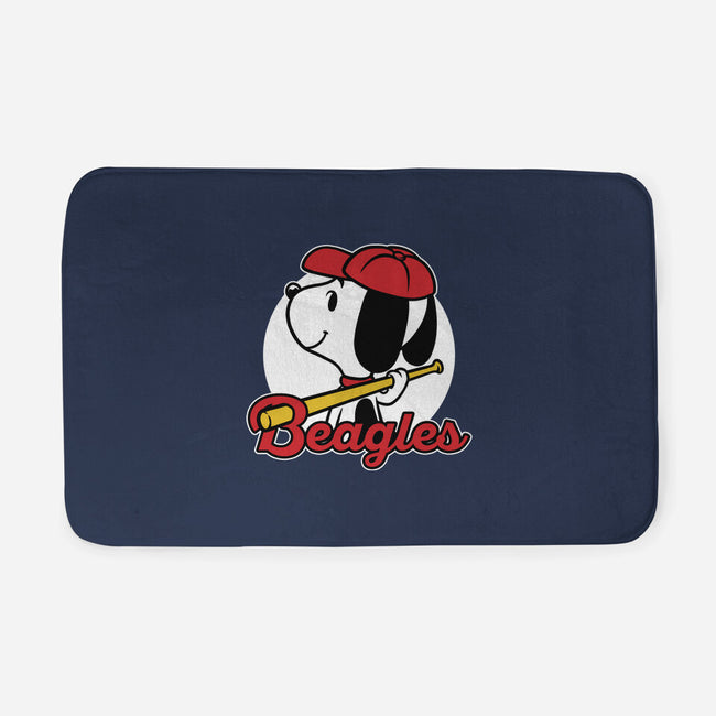 Comic Beagle Baseball-None-Memory Foam-Bath Mat-Studio Mootant