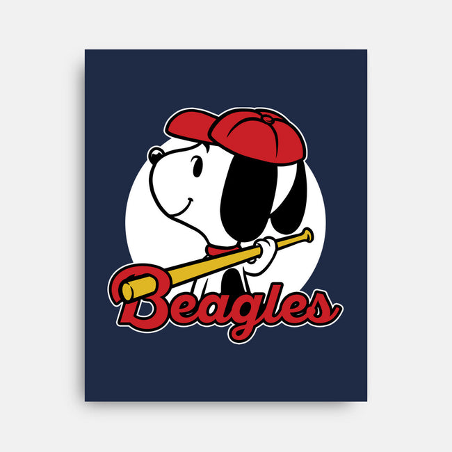 Comic Beagle Baseball-None-Stretched-Canvas-Studio Mootant