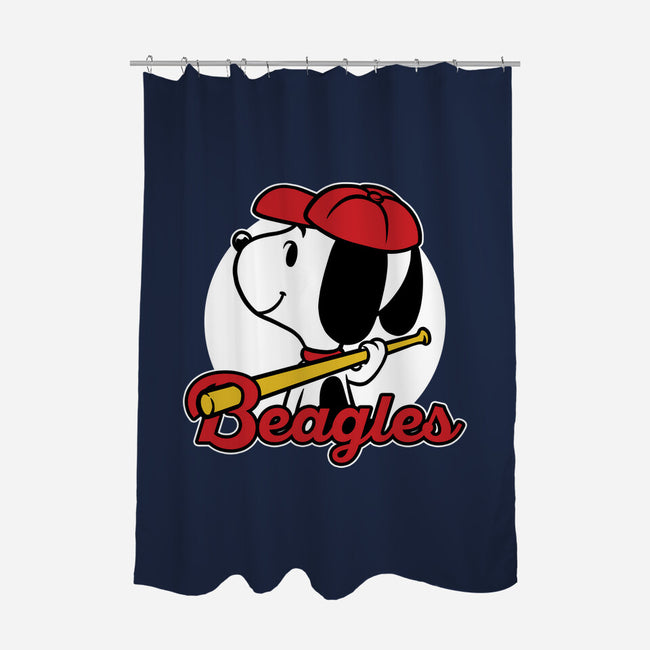 Comic Beagle Baseball-None-Polyester-Shower Curtain-Studio Mootant