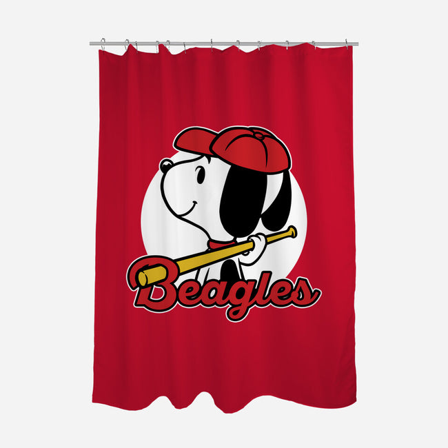 Comic Beagle Baseball-None-Polyester-Shower Curtain-Studio Mootant