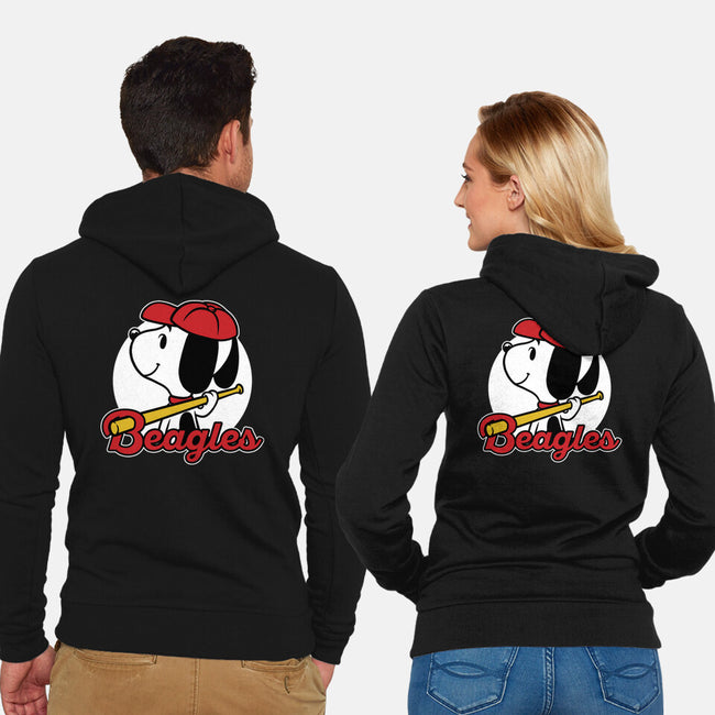 Comic Beagle Baseball-Unisex-Zip-Up-Sweatshirt-Studio Mootant