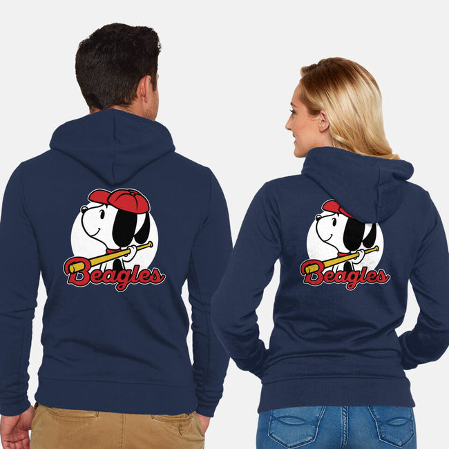 Comic Beagle Baseball-Unisex-Zip-Up-Sweatshirt-Studio Mootant