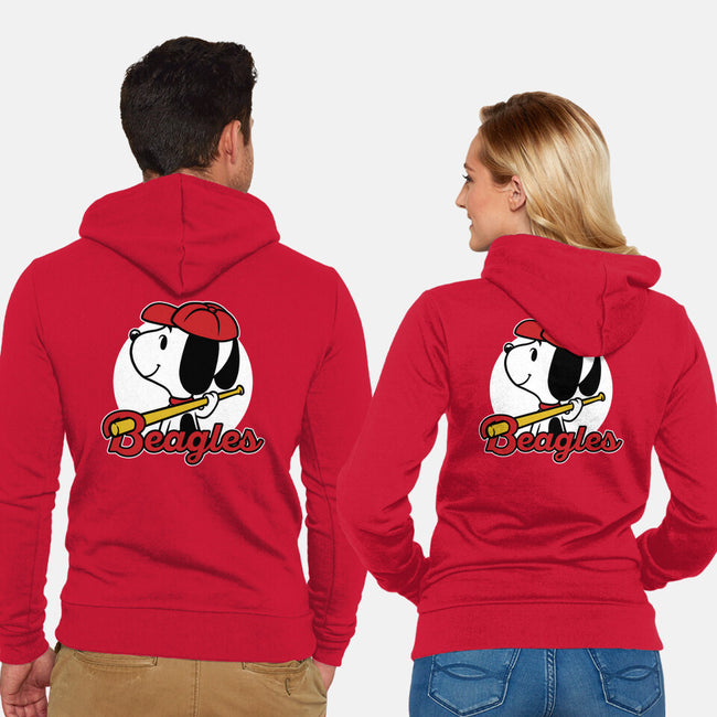 Comic Beagle Baseball-Unisex-Zip-Up-Sweatshirt-Studio Mootant