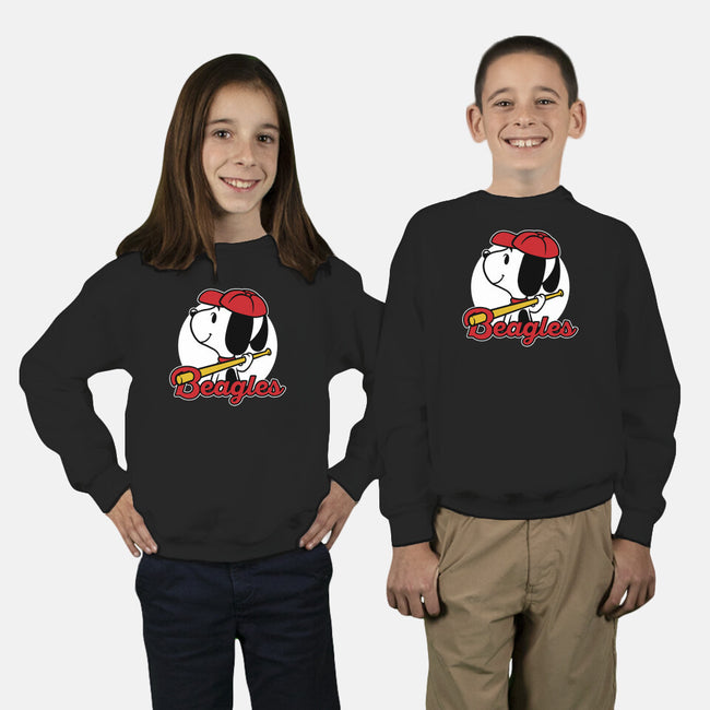 Comic Beagle Baseball-Youth-Crew Neck-Sweatshirt-Studio Mootant