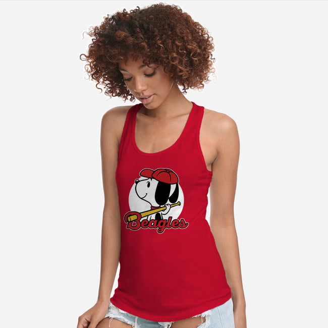 Comic Beagle Baseball-Womens-Racerback-Tank-Studio Mootant