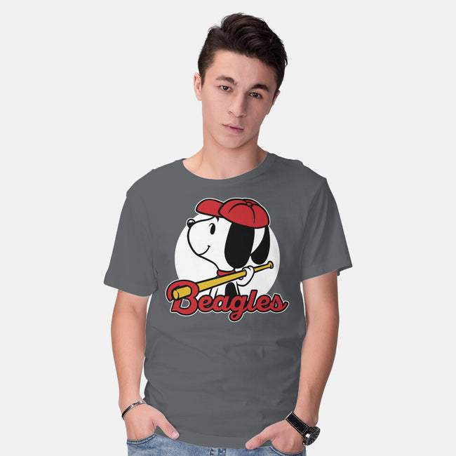 Comic Beagle Baseball-Mens-Basic-Tee-Studio Mootant