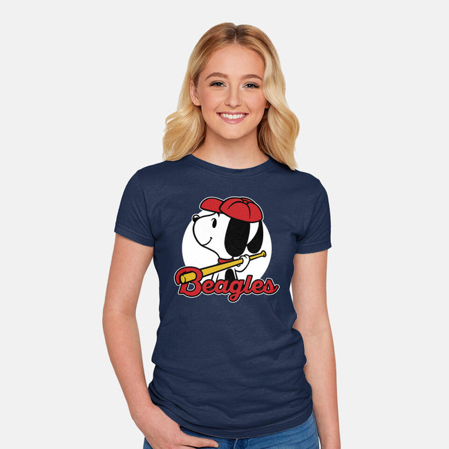 Comic Beagle Baseball-Womens-Fitted-Tee-Studio Mootant