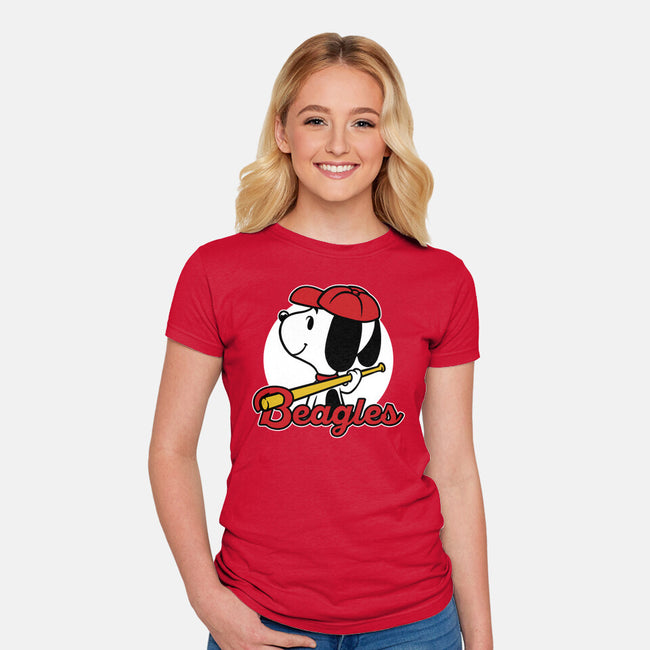 Comic Beagle Baseball-Womens-Fitted-Tee-Studio Mootant