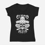 Cinco De Mayo Skull-Womens-V-Neck-Tee-Boggs Nicolas