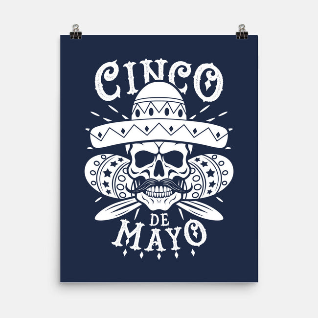 Cinco De Mayo Skull-None-Matte-Poster-Boggs Nicolas