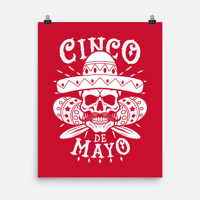 Cinco De Mayo Skull-None-Matte-Poster-Boggs Nicolas