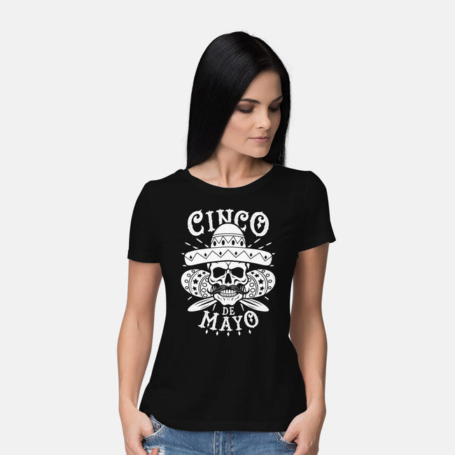 Cinco De Mayo Skull-Womens-Basic-Tee-Boggs Nicolas