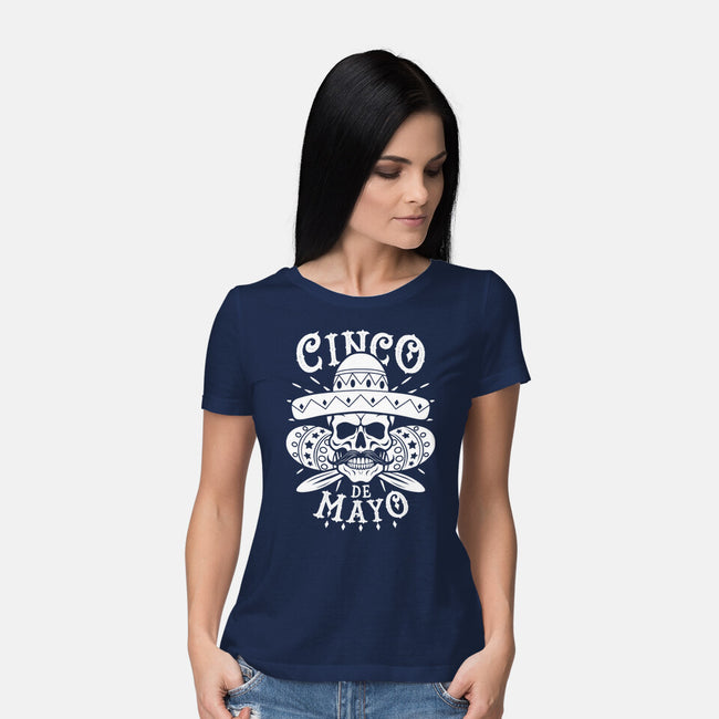 Cinco De Mayo Skull-Womens-Basic-Tee-Boggs Nicolas