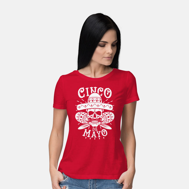 Cinco De Mayo Skull-Womens-Basic-Tee-Boggs Nicolas