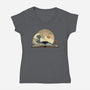 The Great Wave Of Knowledge-Womens-V-Neck-Tee-retrodivision