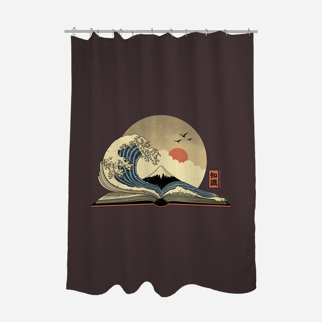 The Great Wave Of Knowledge-None-Polyester-Shower Curtain-retrodivision