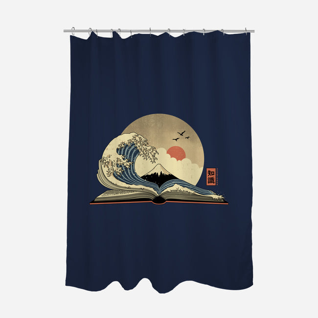 The Great Wave Of Knowledge-None-Polyester-Shower Curtain-retrodivision