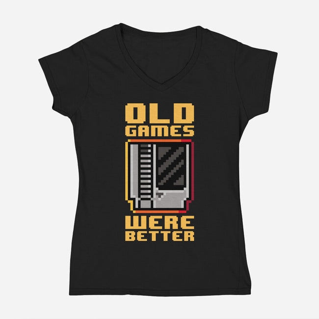 Old Games-Womens-V-Neck-Tee-demonigote