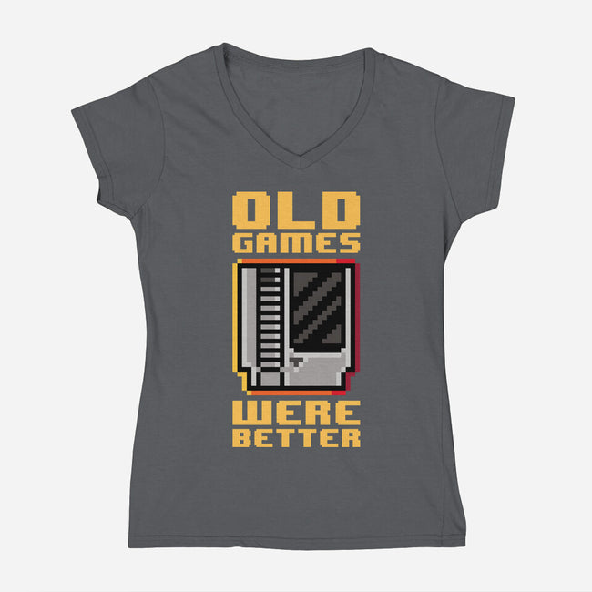 Old Games-Womens-V-Neck-Tee-demonigote