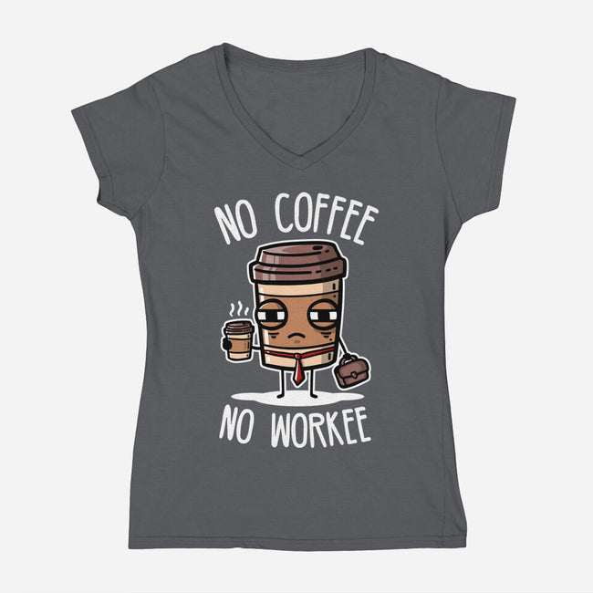 No Coffee-Womens-V-Neck-Tee-demonigote