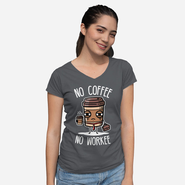 No Coffee-Womens-V-Neck-Tee-demonigote