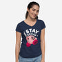 Kirby Stay Sharp-Womens-V-Neck-Tee-Tri haryadi