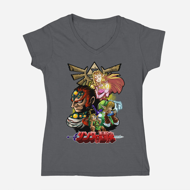 Hyrule Force-Womens-V-Neck-Tee-Diego Oliver