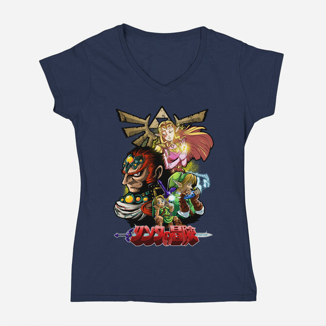 Hyrule Force-Womens-V-Neck-Tee-Diego Oliver