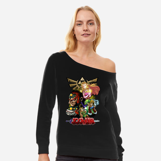 Hyrule Force-Womens-Off Shoulder-Sweatshirt-Diego Oliver